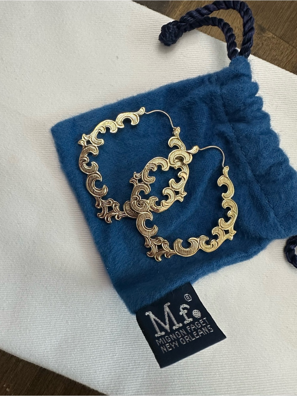 Renaissance Scrollwork Hoop Earrings - Mignon Faget